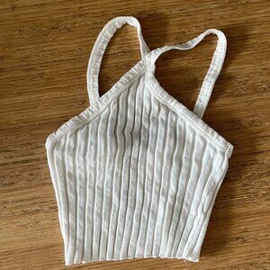 Zara white cropped halter